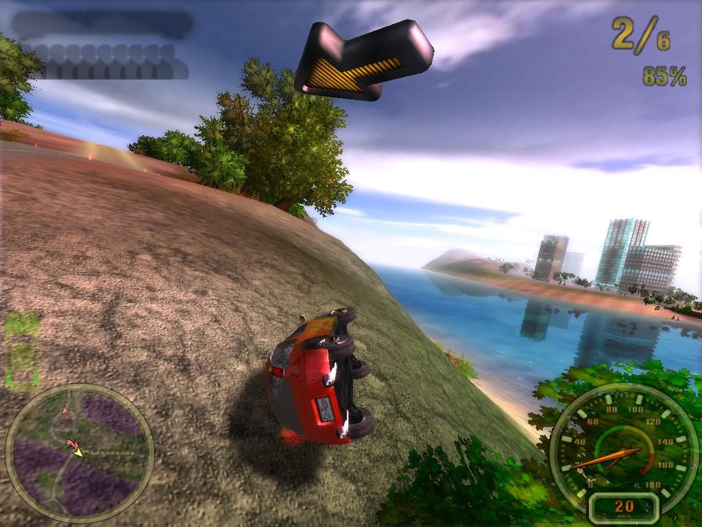 City Racing (Windows) screenshot: If you take too sharp turns this will happen sooner or later