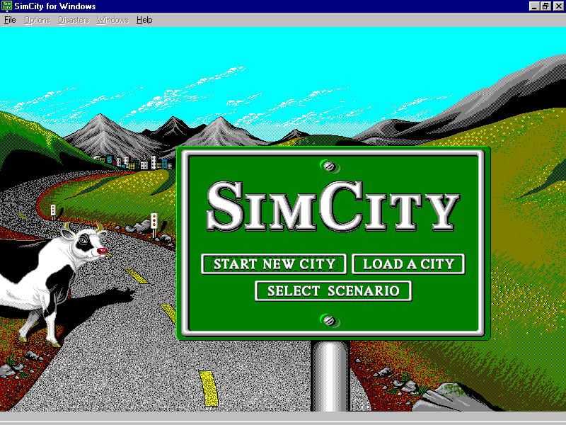 SimCity Classic (Windows 3.x) screenshot: Title screen