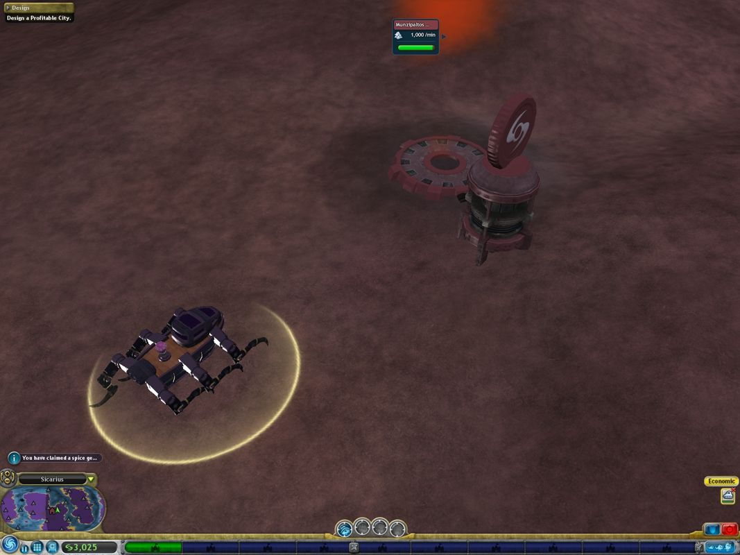 Spore (Windows) screenshot: Mining some gas.