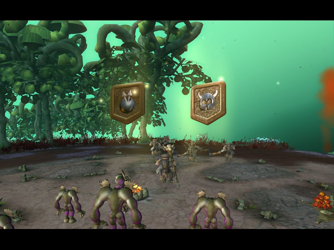 Spore (Windows) screenshot: My creatures allied themselves with these tribes and got additional tools and outfits.