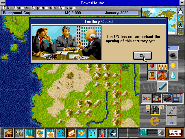 PowerHouse (Windows 3.x) screenshot: Damn those meddlesome pinheads!