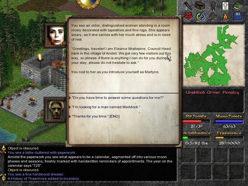 Eschalon: Book I (Windows) screenshot: Village elder