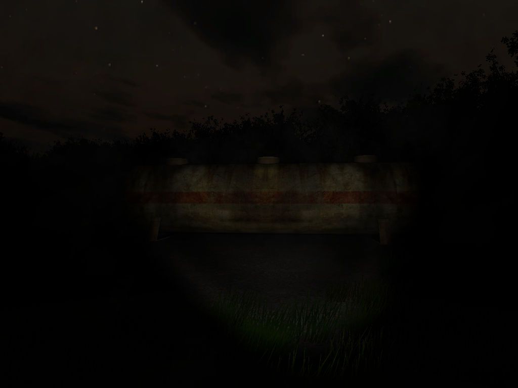 Slender: The Eight Pages (Windows) screenshot: Maybe I can fine one of the pages among the fuel tanks.