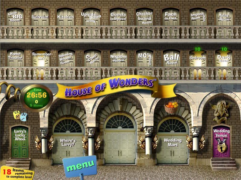 House of Wonders: Kitty Kat Wedding (Windows) screenshot: The rooms