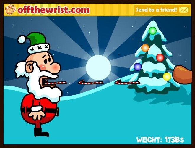 Fat Santa! (Browser) screenshot: Open wide!