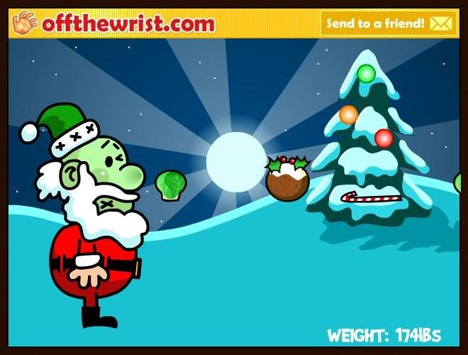 Screenshot Of Fat Santa! (browser, 2007) - Mobygames