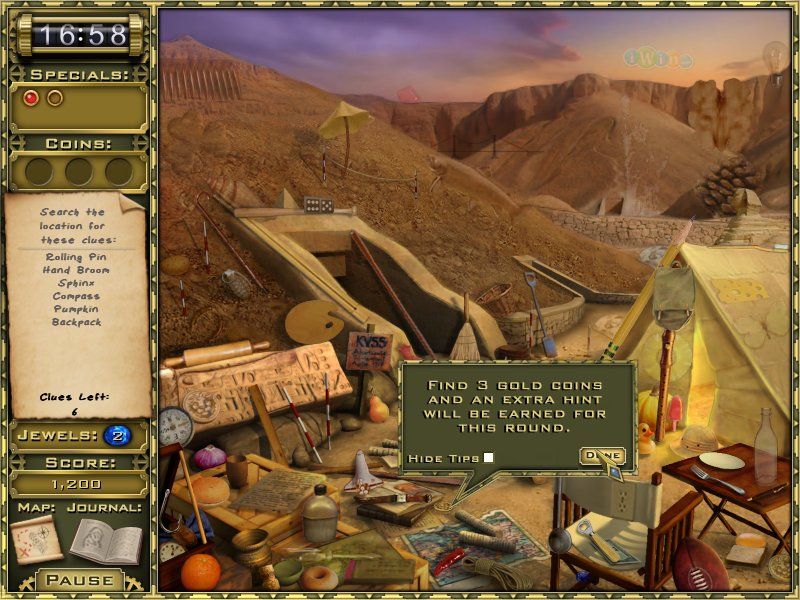 Jewel Quest Mysteries: Curse of the Emerald Tear (Windows) screenshot: Excavation site