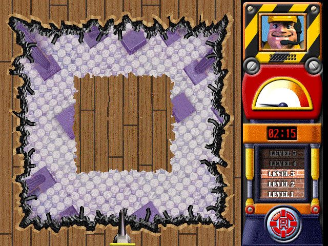 Rescue Heroes: Hurricane Havoc (Windows) screenshot: Using a jackhammer to destroy floors in a museum