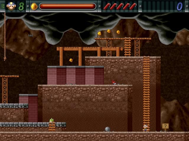 Gold Miner Joe (Windows) screenshot: Room 1 of the brown shaft