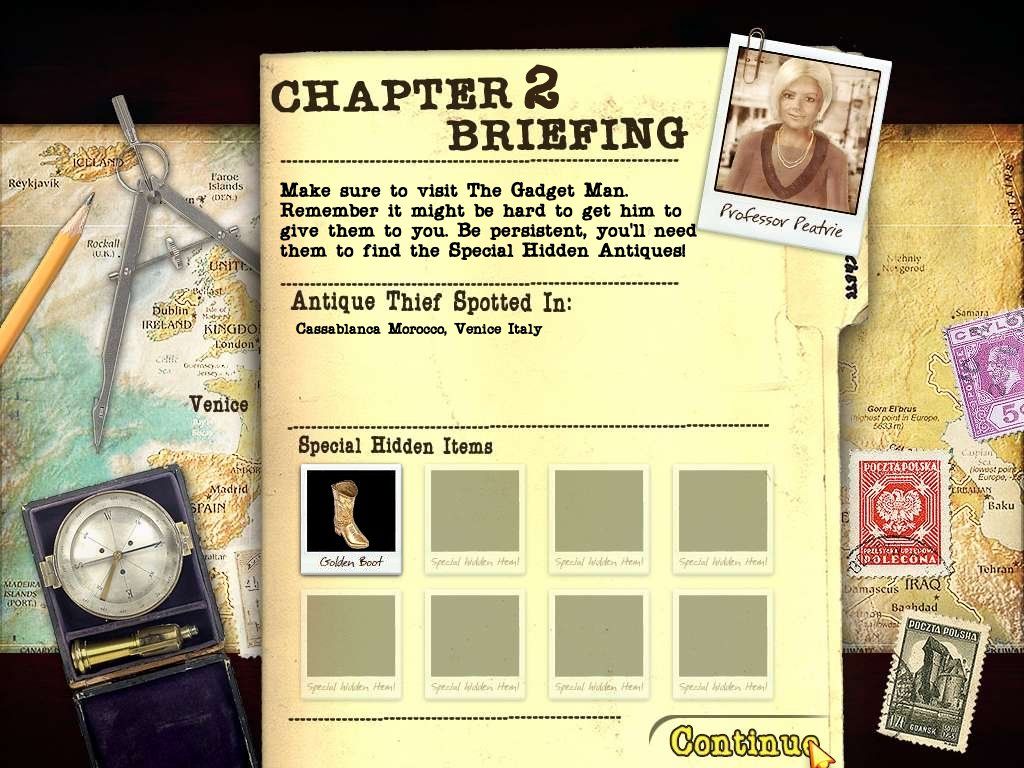 Hidden Relics (Windows) screenshot: Chapter 2 briefing