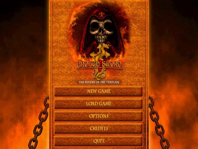 Broken Sword 2.5: The Return of the Templars (Windows) screenshot: Main menu