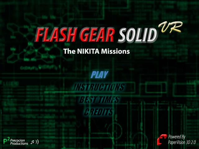 Flash Gear Solid VR: The NIKITA Missions (Browser) screenshot: Main menu