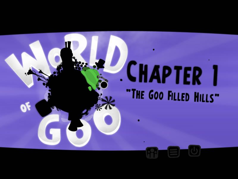 World of Goo (Windows) screenshot: Main menu with the chapter selection