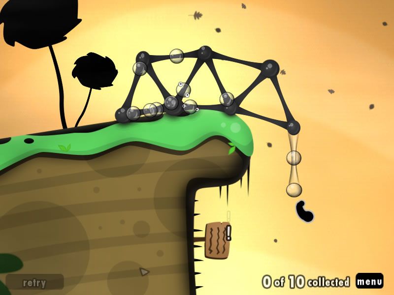 World of Goo (Windows) screenshot: Water goo makes an appearance.