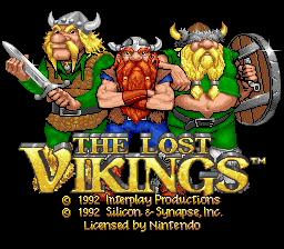 The Lost Vikings (SNES) screenshot: Title screen