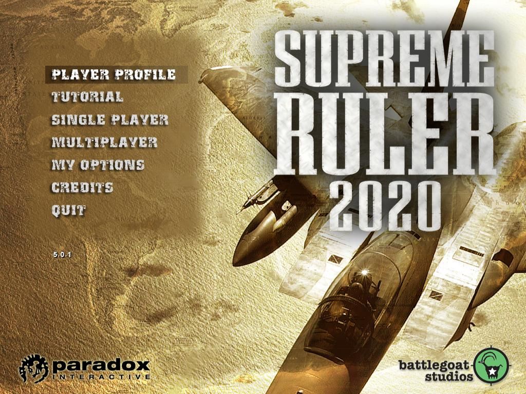 Supreme Ruler 2020 (Windows) screenshot: Main Menu