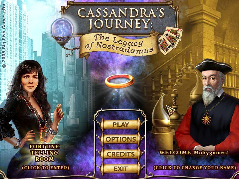 Cassandra's Journey: The Legacy of Nostradamus (Windows) screenshot: Main menu
