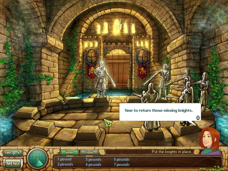 Samantha Swift and the Hidden Roses of Athena (Windows) screenshot: Arthurian statues