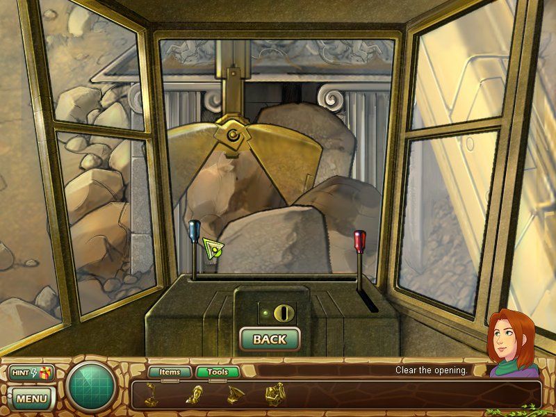 Samantha Swift and the Hidden Roses of Athena (Windows) screenshot: Clearing the entrance.