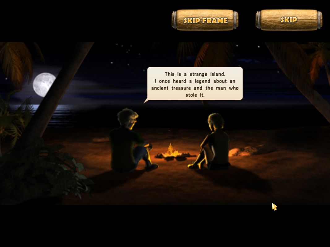 The Treasures of Mystery Island (Windows) screenshot: Beach at night