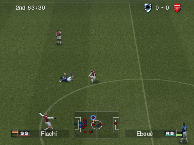 Winning Eleven: Pro Evolution Soccer 2007 (Windows) screenshot: Missed the ball, took the player instead.