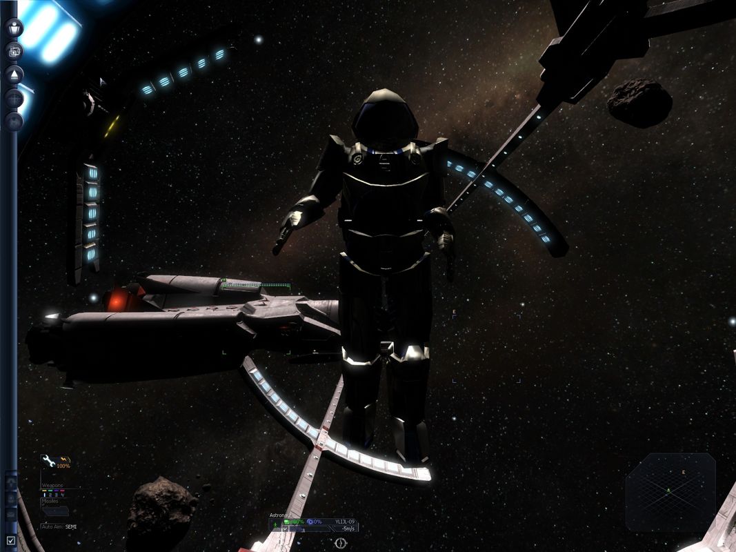 X³: Terran Conflict (Windows) screenshot: A little dark, but that's me in front of my ship.
