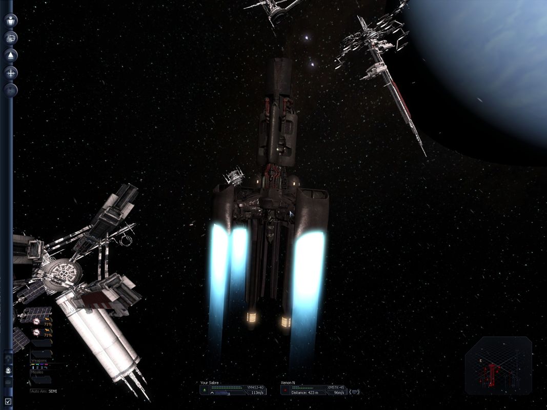 X³: Terran Conflict (Windows) screenshot: A Xenon fighter (before I destroyed it).