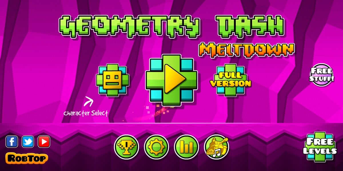 Geometry Dash: Meltdown (Android) screenshot: Main Menu