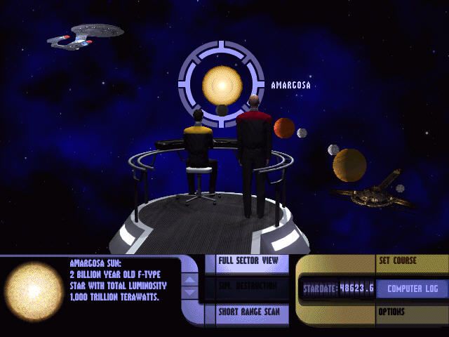 Star Trek: Generations (Windows) screenshot: Short range scan of Amargosa system