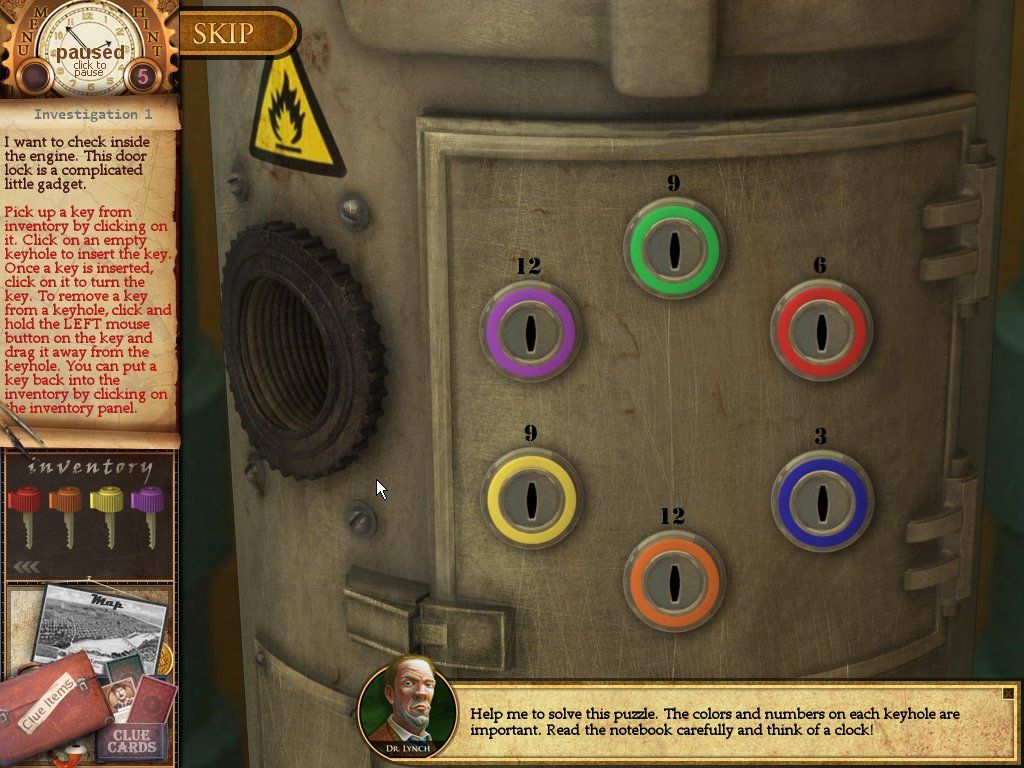 Dr. Lynch: Grave Secrets (Windows) screenshot: Keys puzzle