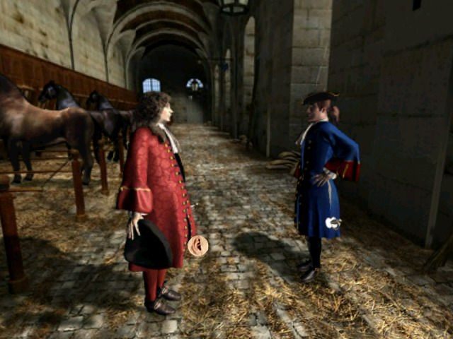 Versailles II: Testament of the King (Windows) screenshot: You may listen the dialogues of others.