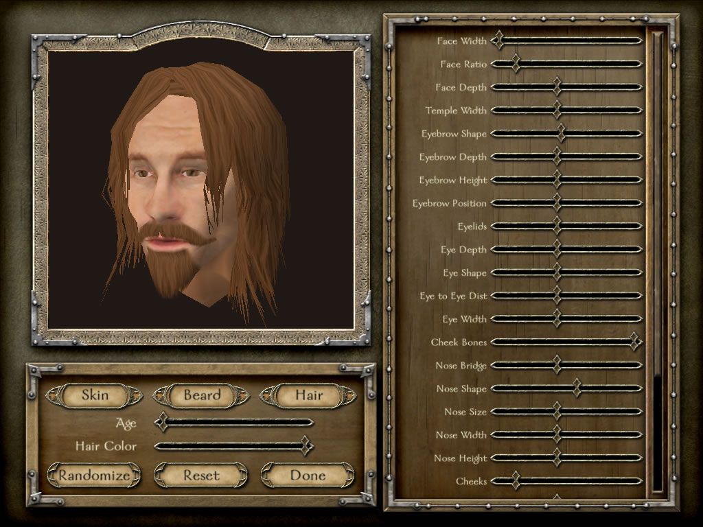 Mount & Blade (Windows) screenshot: Determine the appearance of your hero.