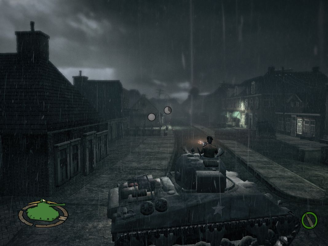 Brothers in Arms: Hell's Highway (Windows) screenshot: Drivin' a tank is fun!