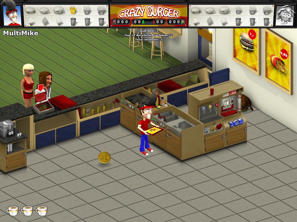Crazy Burger (Windows) screenshot: Game action