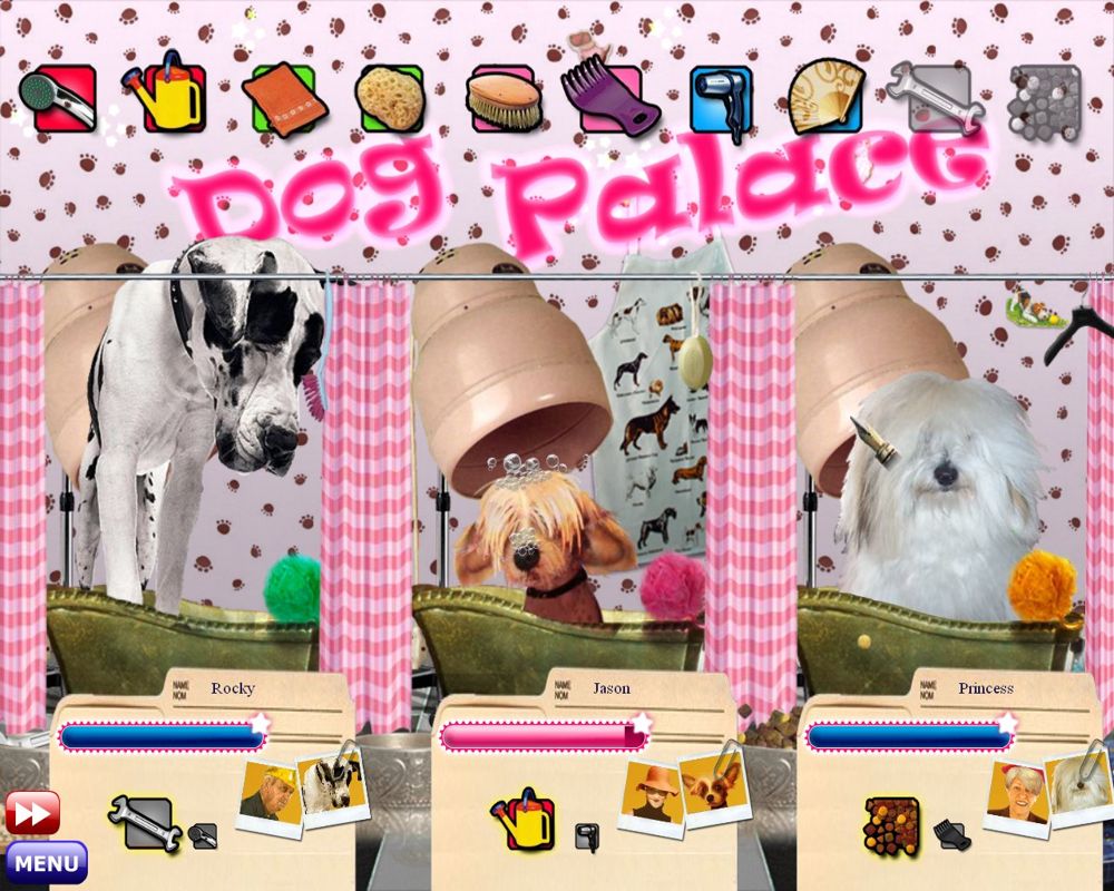 Miss Teri Tale: Vote 4 Me! (Windows) screenshot: Dog grooming mini-game.