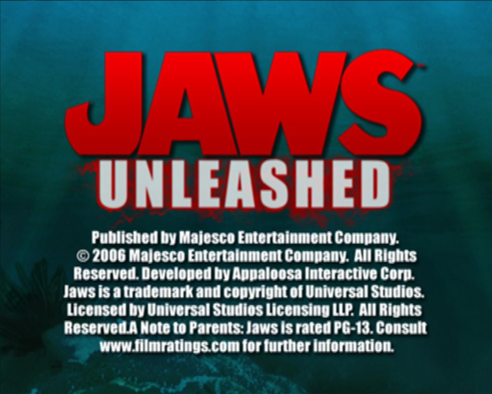 Jaws: Unleashed (Windows) screenshot: Title screen.