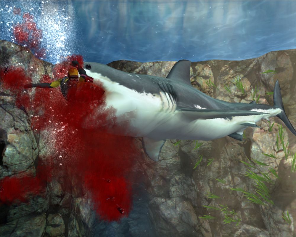 Jaws: Unleashed (Windows) screenshot: Jaws attacked a diver.