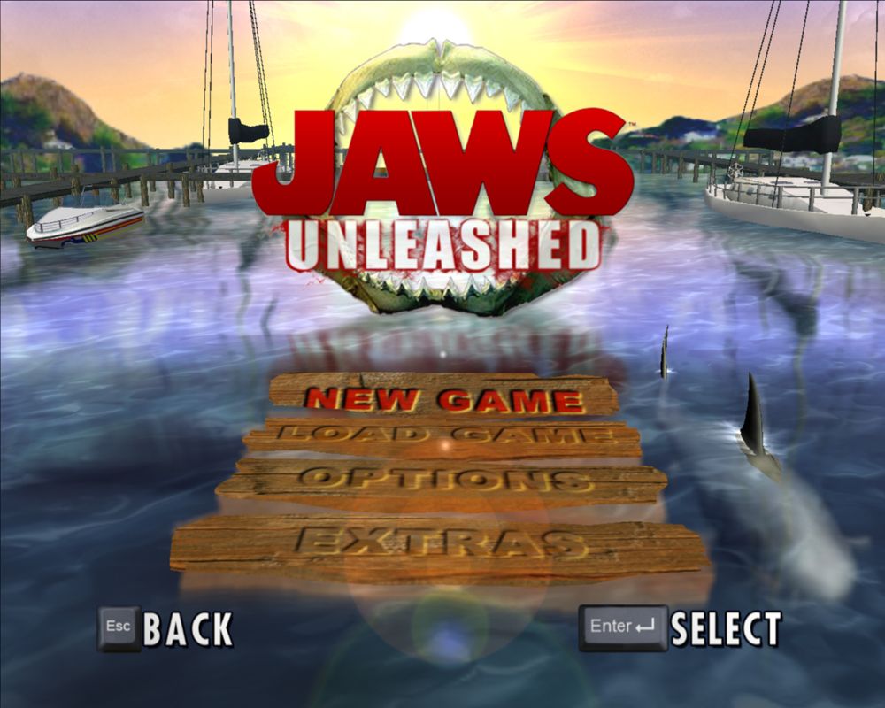 Jaws: Unleashed (Windows) screenshot: Main menu.