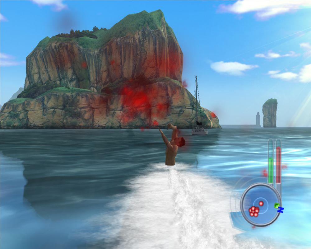 Jaws: Unleashed (Windows) screenshot: Using silent attack mode.