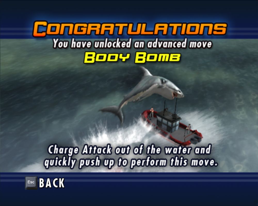 Jaws: Unleashed (Windows) screenshot: Unlocked advanced move.