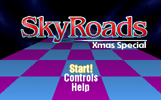 SkyRoads: Xmas Special (DOS) screenshot: Title screen