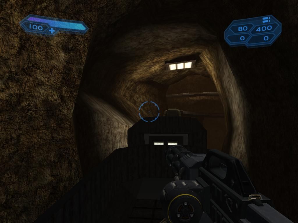 Mace Griffin: Bounty Hunter (Windows) screenshot: Traveling by mine cart