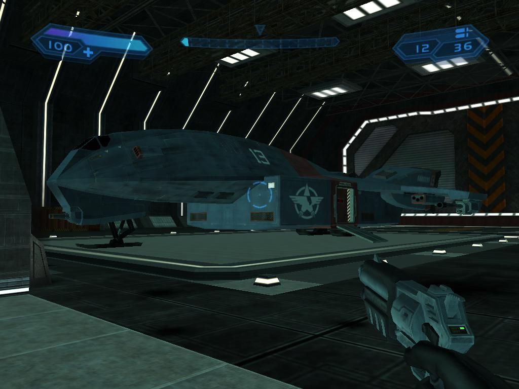 Mace Griffin: Bounty Hunter (Windows) screenshot: That's your ship. Isn't she a beauty?