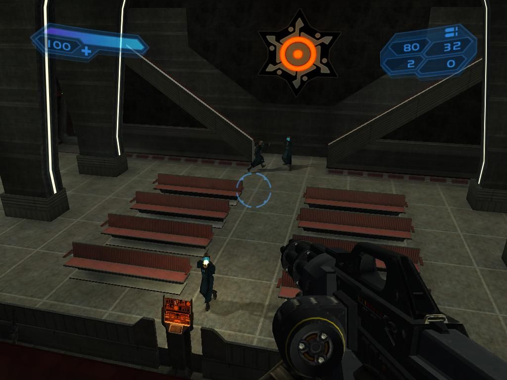 Mace Griffin: Bounty Hunter (Windows) screenshot: Fighting in a church