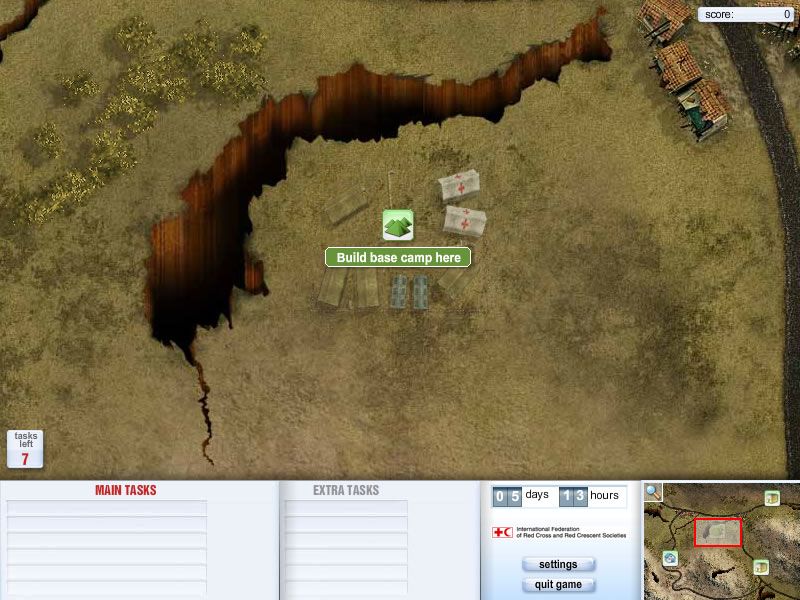ERU: Emergency Response Unit (Browser) screenshot: The first thing to do is to set up base camp.