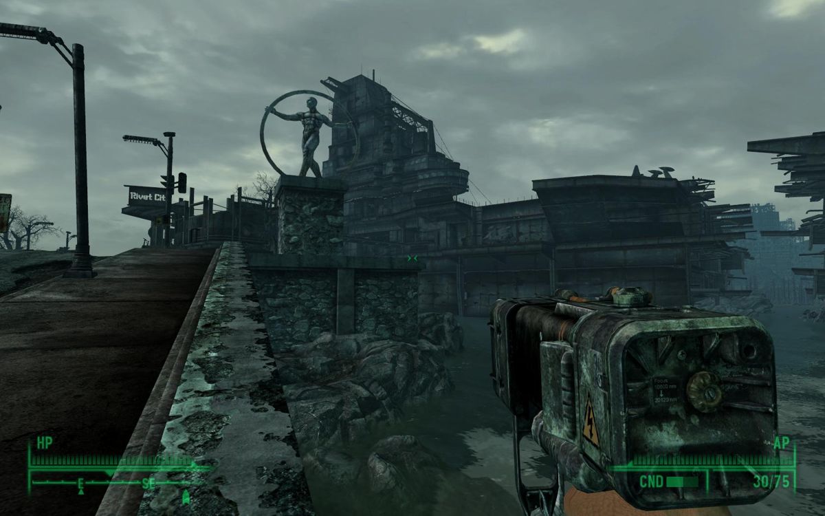 Fallout 3 (Windows) screenshot: The rather spectacular Rivet City