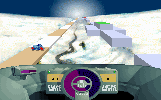 SkyRoads: Xmas Special (DOS) screenshot: In Snowbound