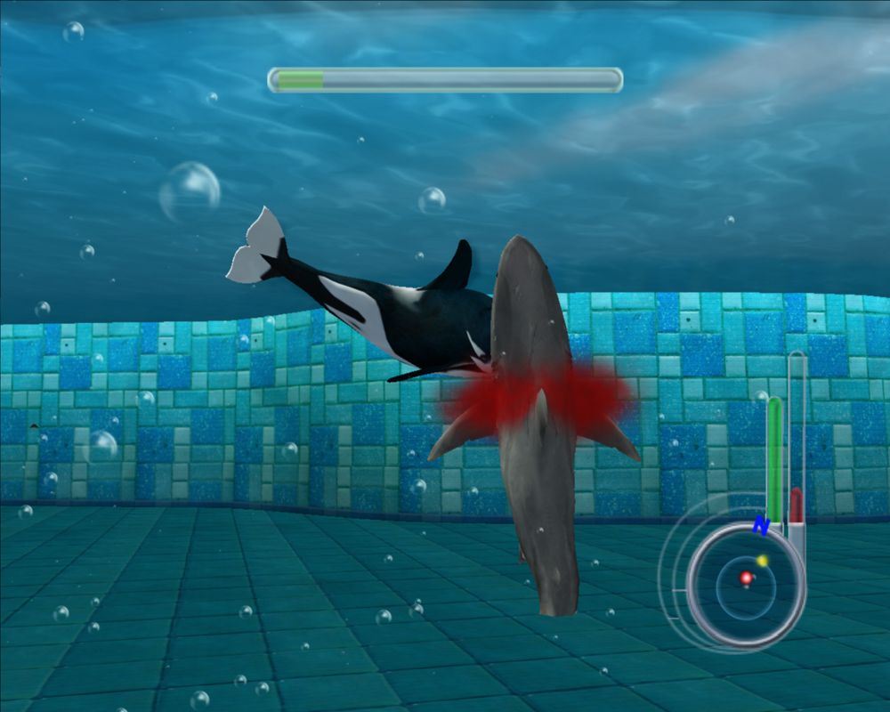 Jaws: Unleashed (Windows) screenshot: Jaws in trouble.