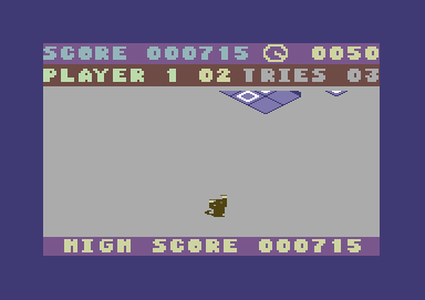 Flip and Flop (Commodore 64) screenshot: I fell off.