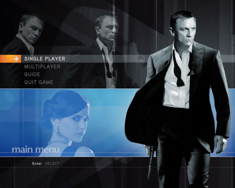 007: Quantum of Solace (Windows) screenshot: Main menu.